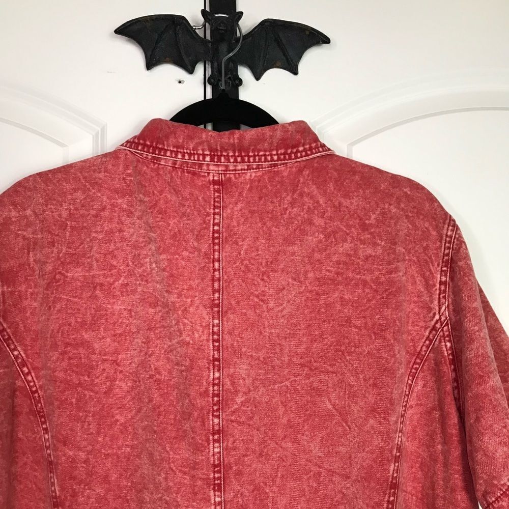 Boho Jean Short Jumper, Stonewashed, Zipper Front, Working Pockets 2X - Picture 4 of 12